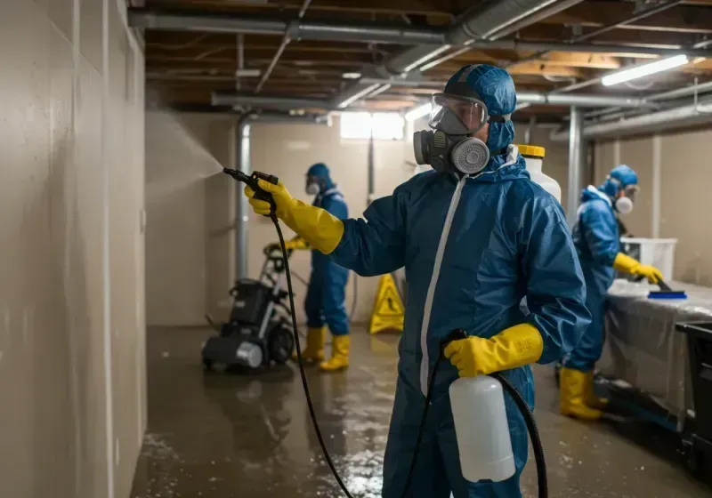 Basement Sanitization and Antimicrobial Treatment process in New Century KS, KS